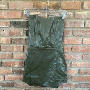 Salty Green Strapless Mini Dress - Small